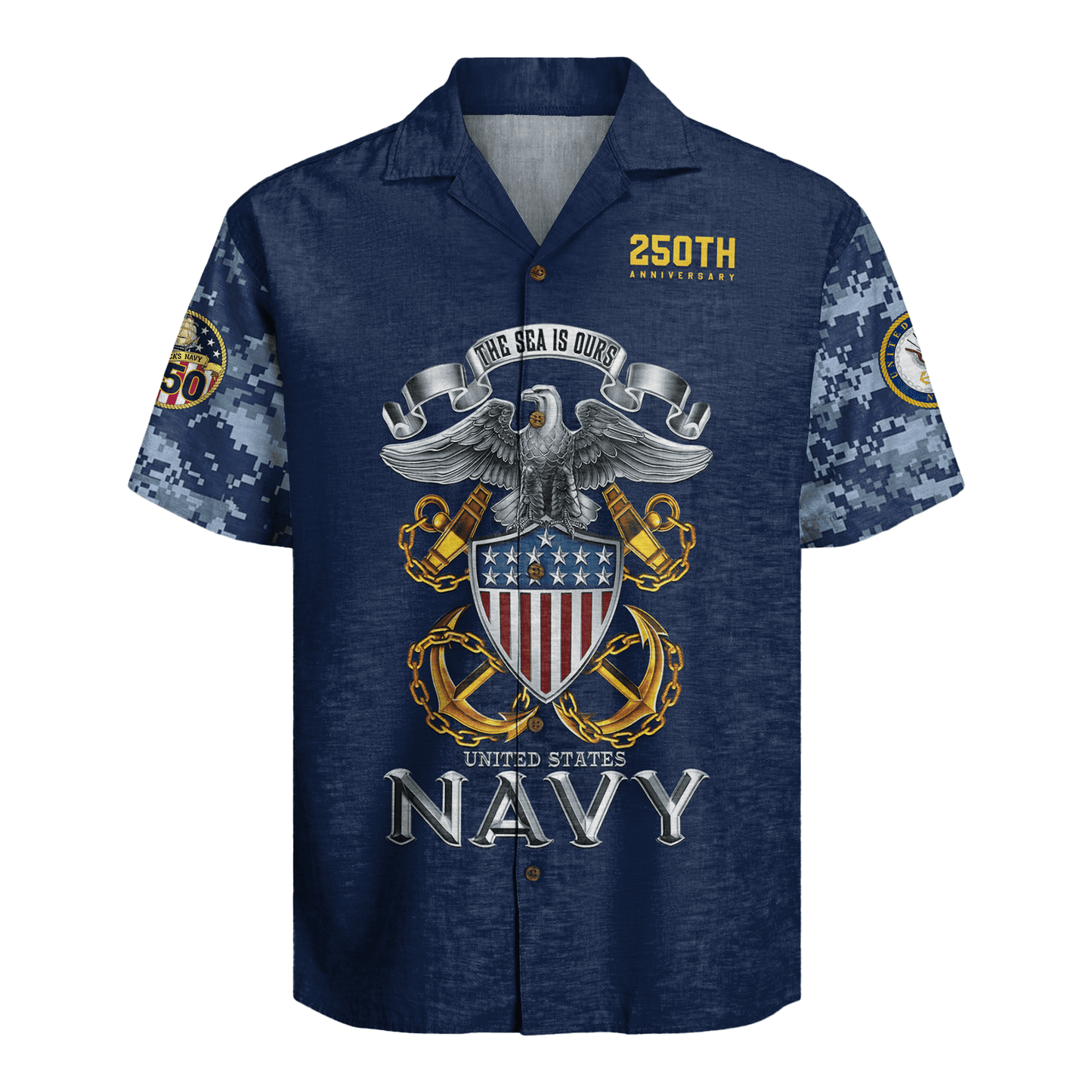 US Navy 250th Years Of Service Hawaiian Shirt