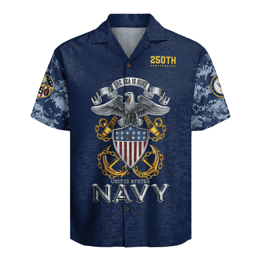 US Navy 250th Years Of Service Hawaiian Shirt
