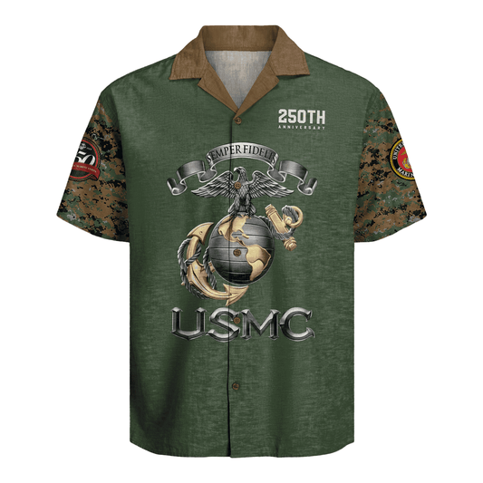 US MARINE 250th Years Of Service Hawaiian Shirt