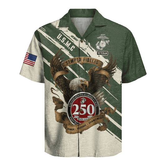 US MARINE 250th Years Of Service Hawaiian Shirt