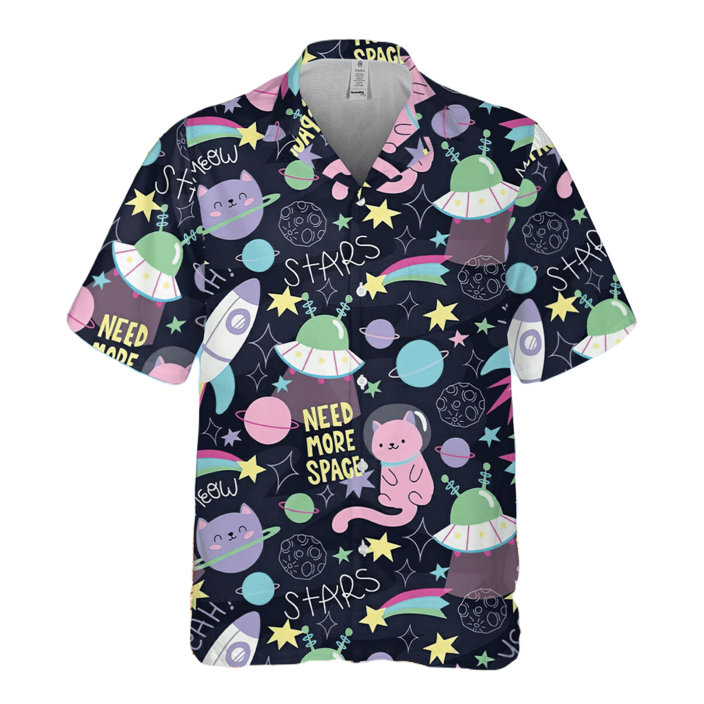 NoClaws Cat Hawaii Shirt Astronaut Cat Need More Space Pattern Hawaiian Shirt Colorful Unisex