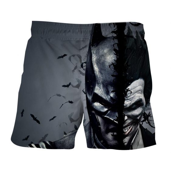 Batman Shorts Batman and the Villain in One Face Beach Shorts Black