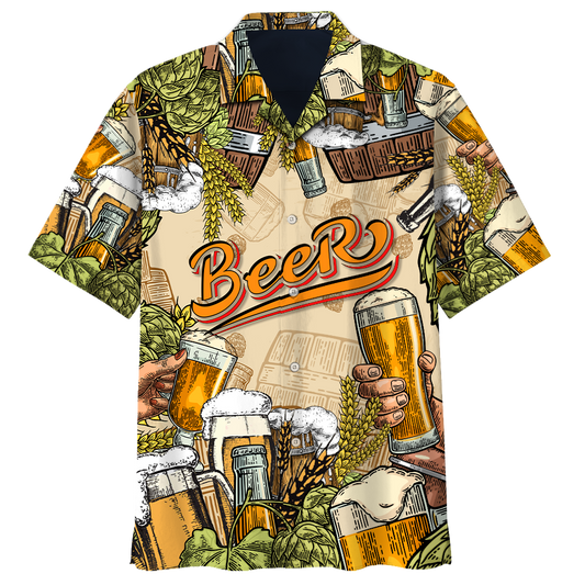 Gifury Beer Hawaiian Shirt Beer Cups With Oats Aloha Shirt Beer Hawaii Shirt 2022