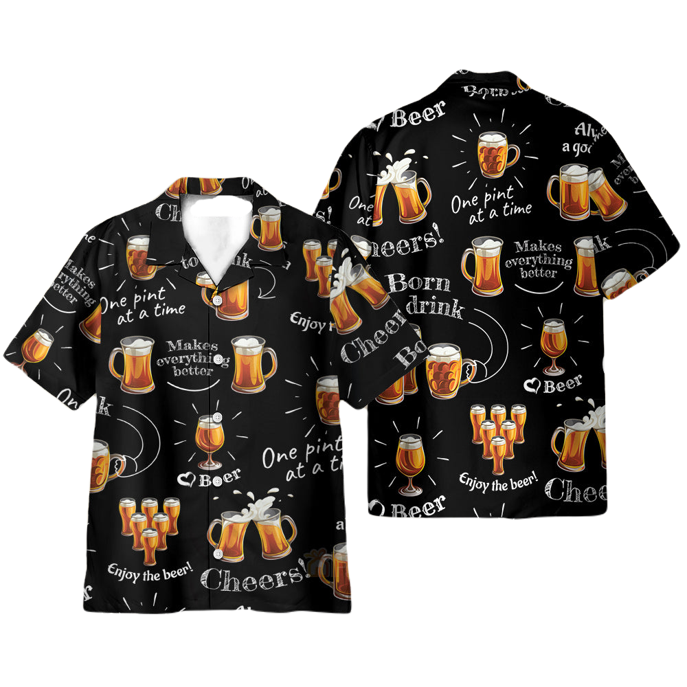 NoClaws Beer Hawaii Shirt Beer Born To Drink Make Everything Better Hawaiian Shirt Black Unisex