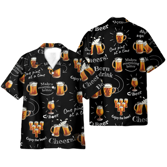 NoClaws Beer Hawaii Shirt Beer Born To Drink Make Everything Better Hawaiian Shirt Black Unisex