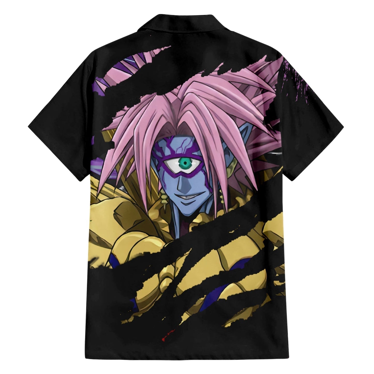 NoClaws NoClaws One Punch Man Hawaii Shirt One Punch Man Boros Antagonist Hawaiian Shirt Black Purple Unisex