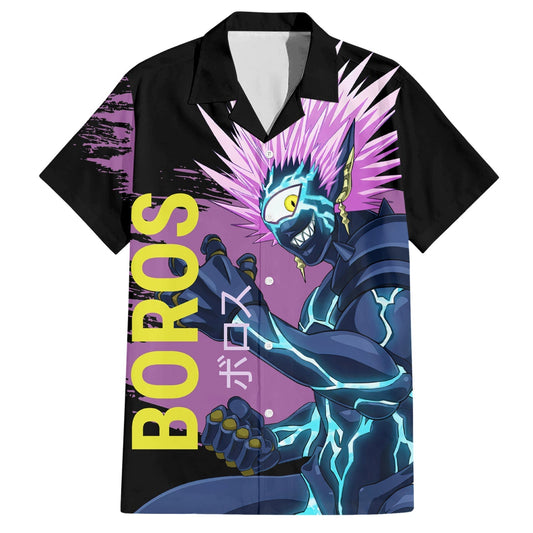 NoClaws NoClaws One Punch Man Hawaii Shirt One Punch Man Boros Antagonist Hawaiian Shirt Black Purple Unisex