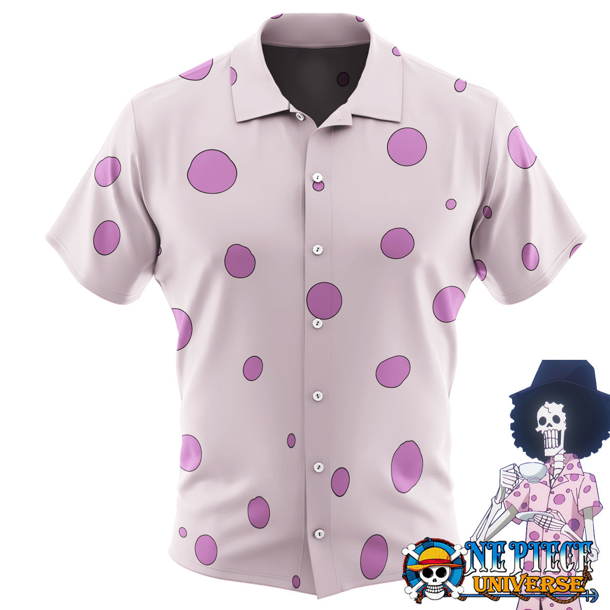 Brook Egghead Arc Button Up Hawaiian Shirt For Sale | One Piece Universe Store