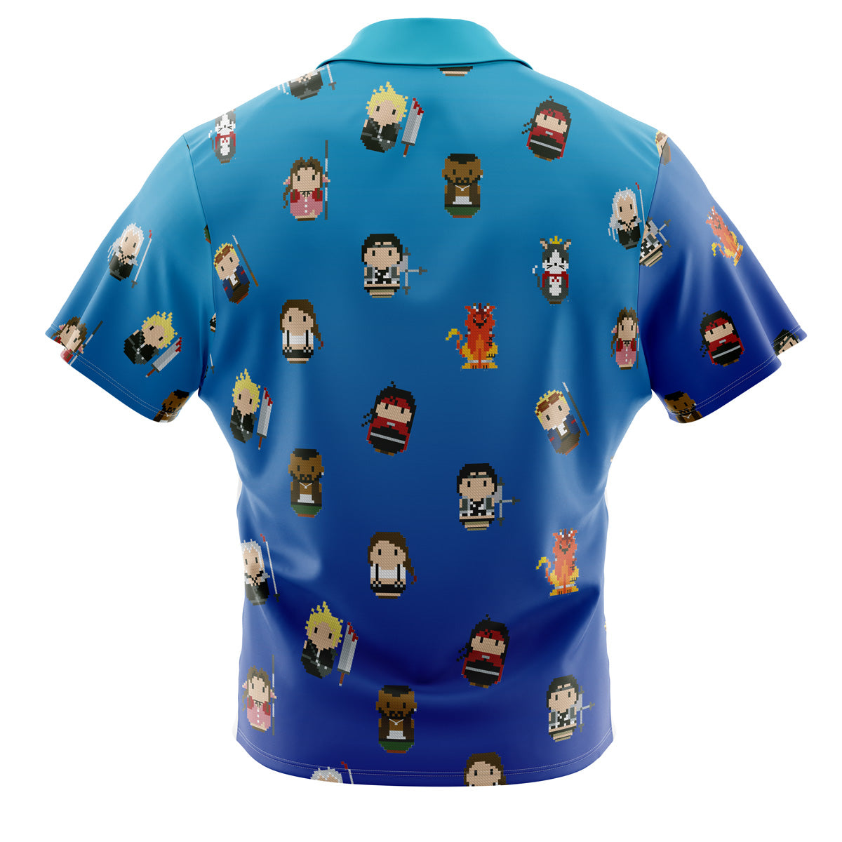 Final Fantasy 7 Pattern Button Up Hawaiian Shirt