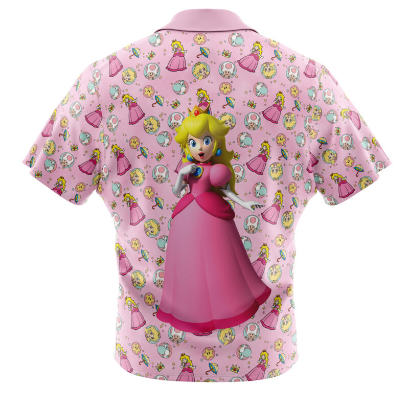 Peach Pattern Super Mario Bros Button Up Hawaiian Shirt