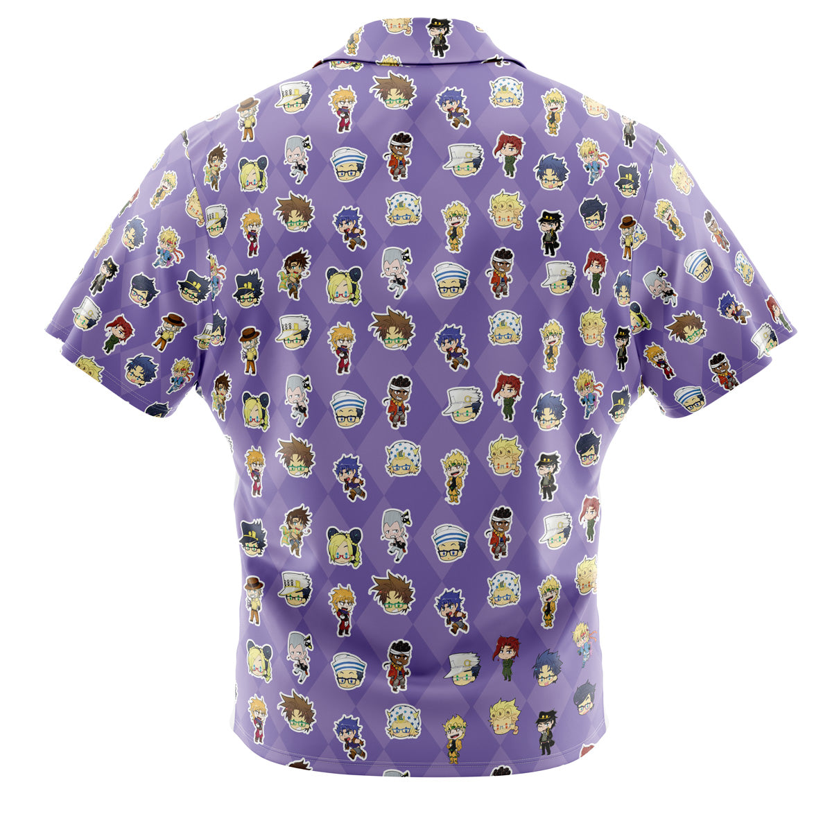 Chibi Jojo's Bizarre Adventure Characters Pattern Button Up Hawaiian Shirt