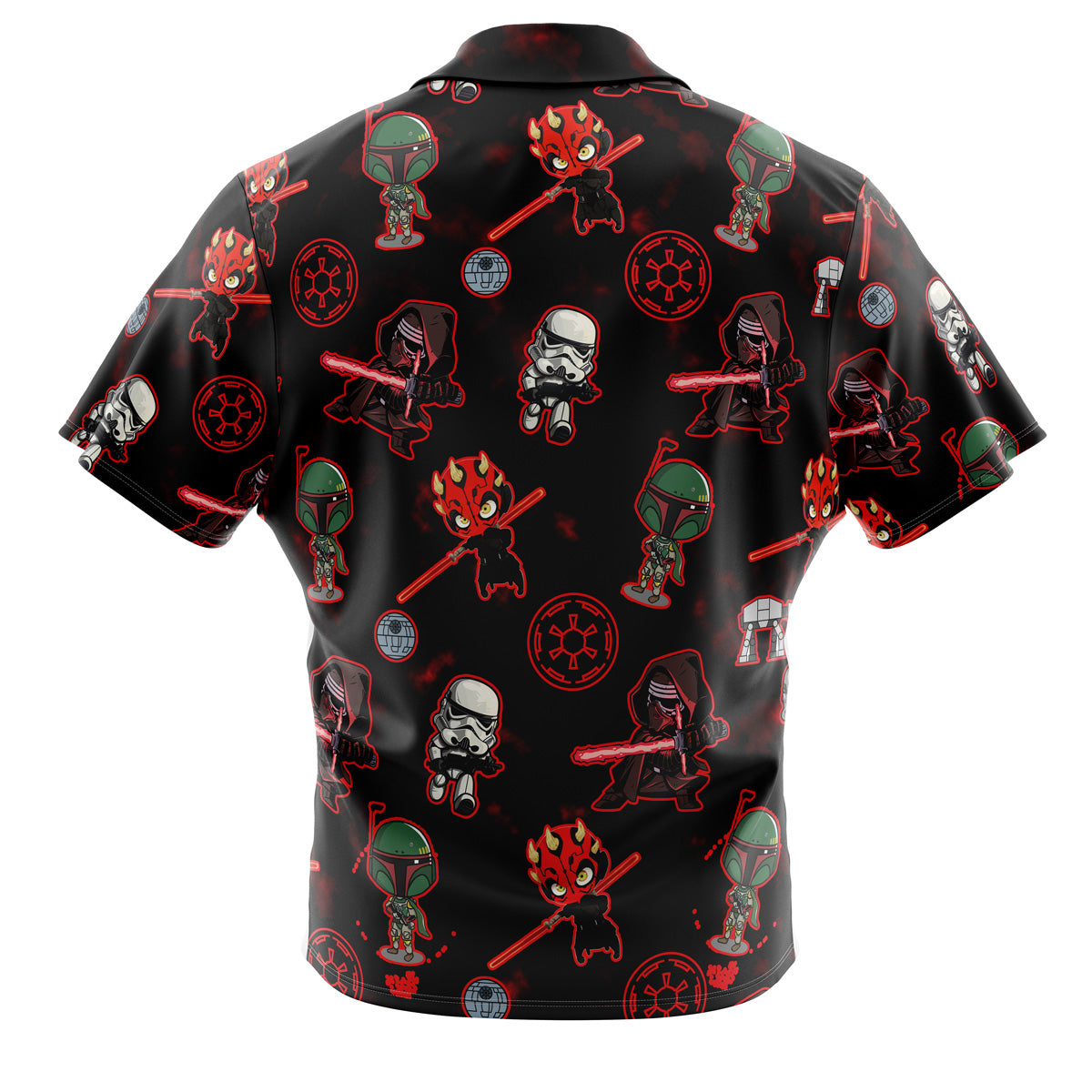 Chibi Sith Galactic Empire Star Wars Pattern Button Up Hawaiian Shirt