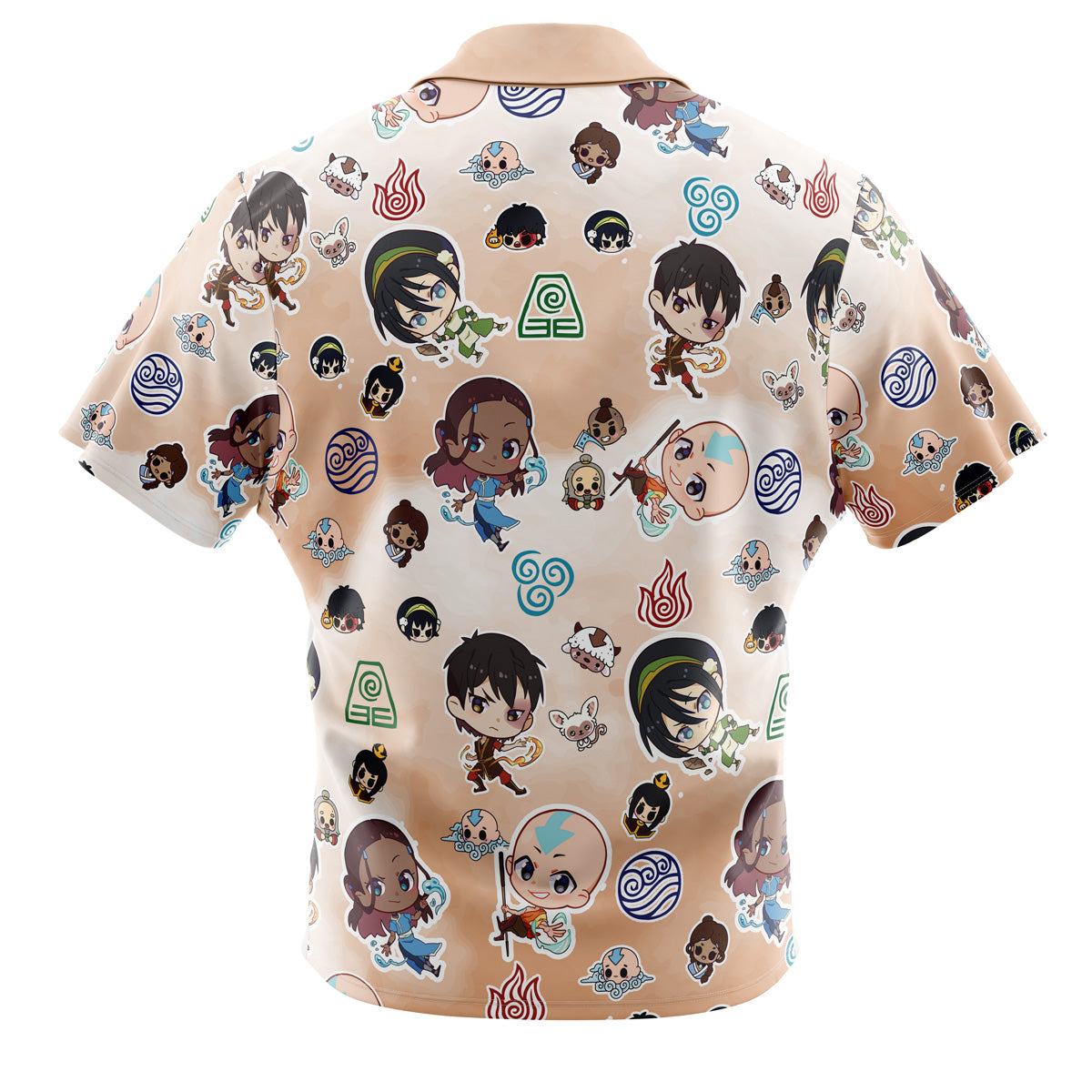 Chibi Pattern Avatar The Last Airbender Button Up Hawaiian Shirt