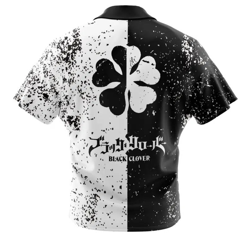 Five Leaf Black Clover Button Up Hawaiian Shirt