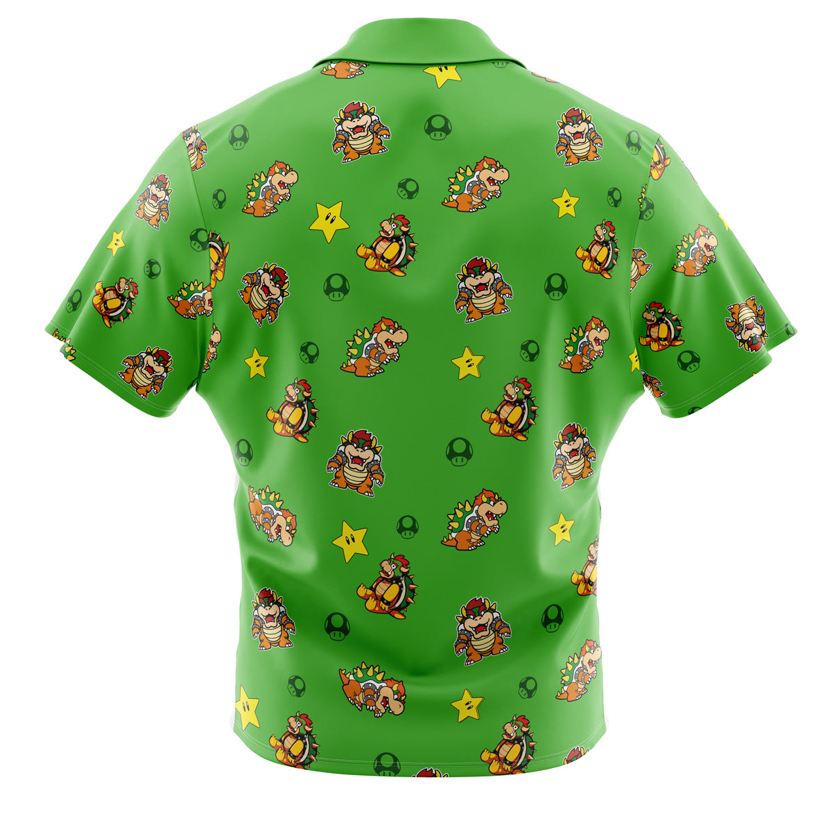 Bowser Pattern Super Mario Bros Button Up Hawaiian Shirt