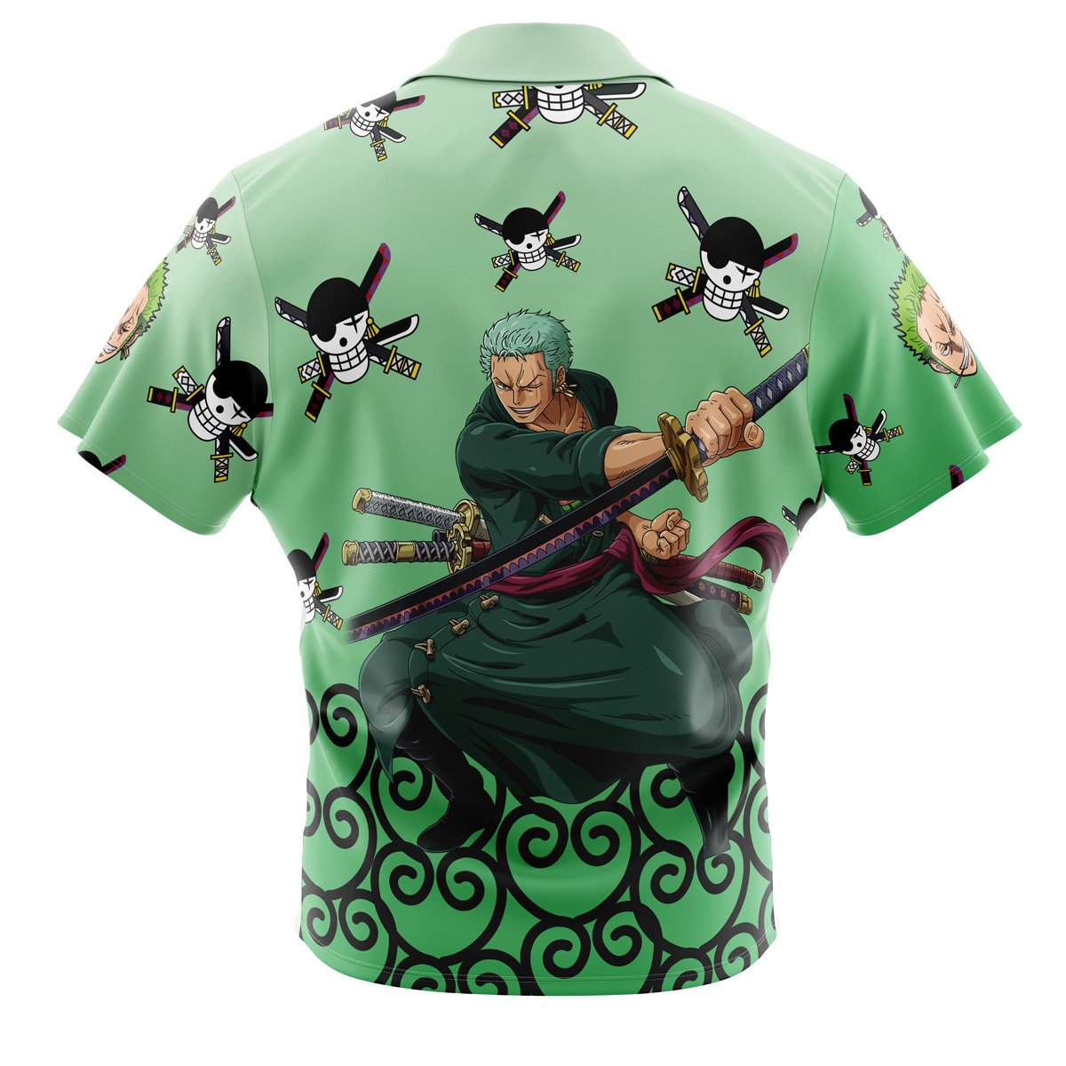 Zoro Pattern One Piece Button Up Hawaiian Shirt