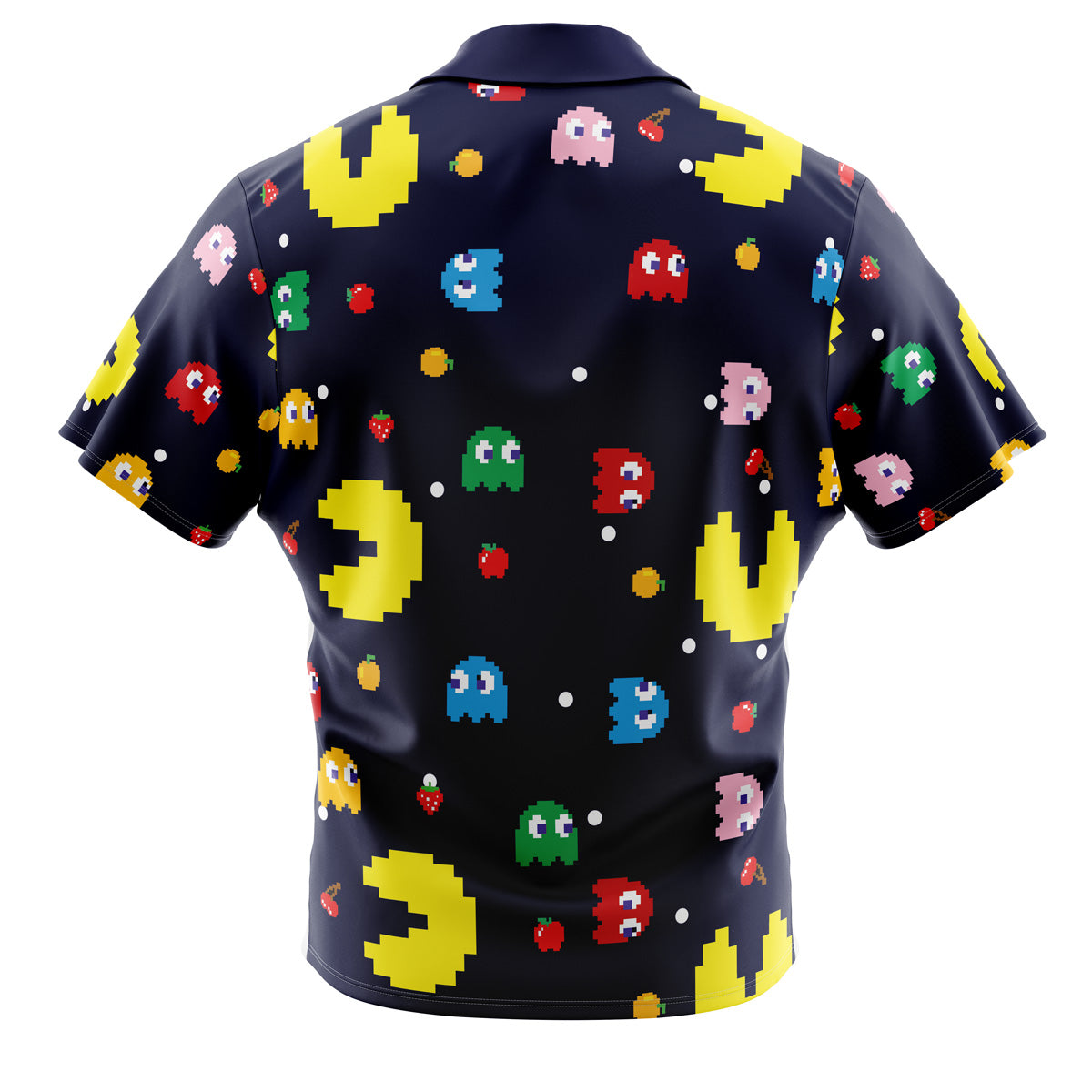 Pac Man Pattern Button Up Hawaiian Shirt