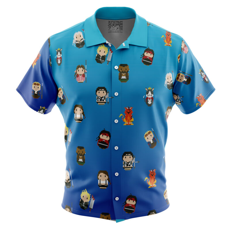 Final Fantasy 7 Pattern Button Up Hawaiian Shirt