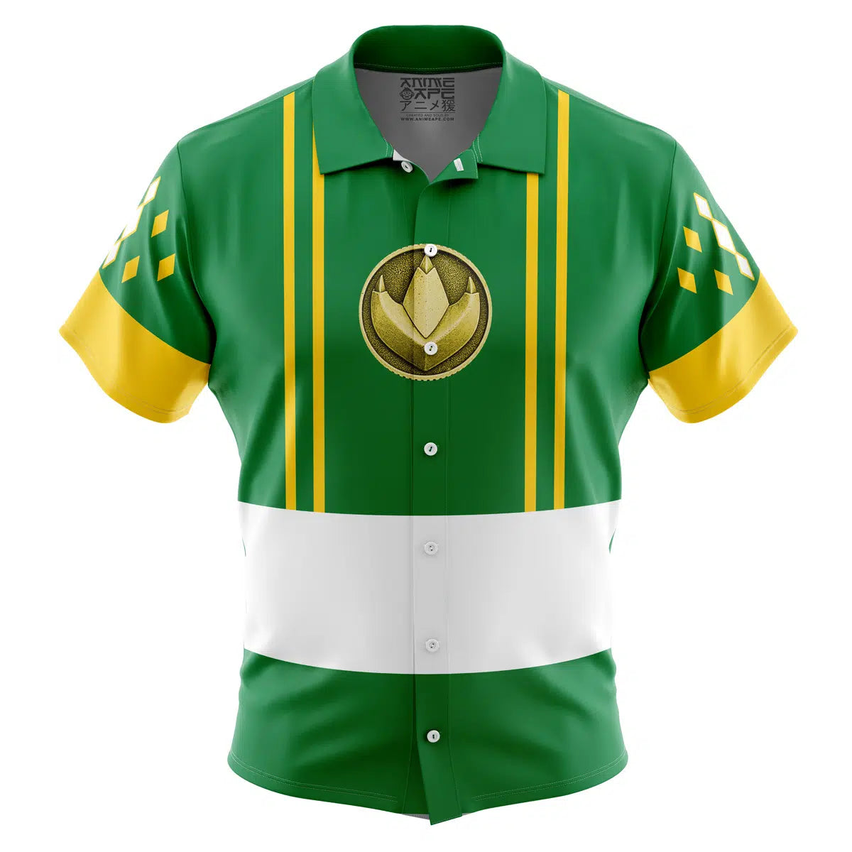 Green Ranger Ninjetti Rangers Button Up Hawaiian Shirt