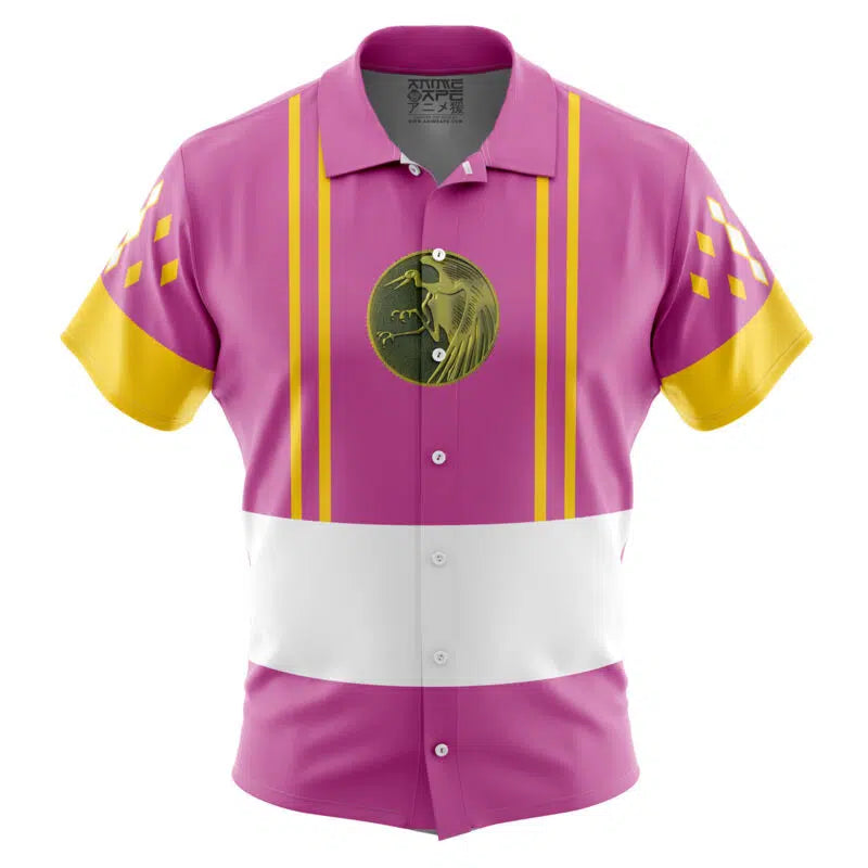 Pink Ranger Ninjetti Rangers Button Up Hawaiian Shirt