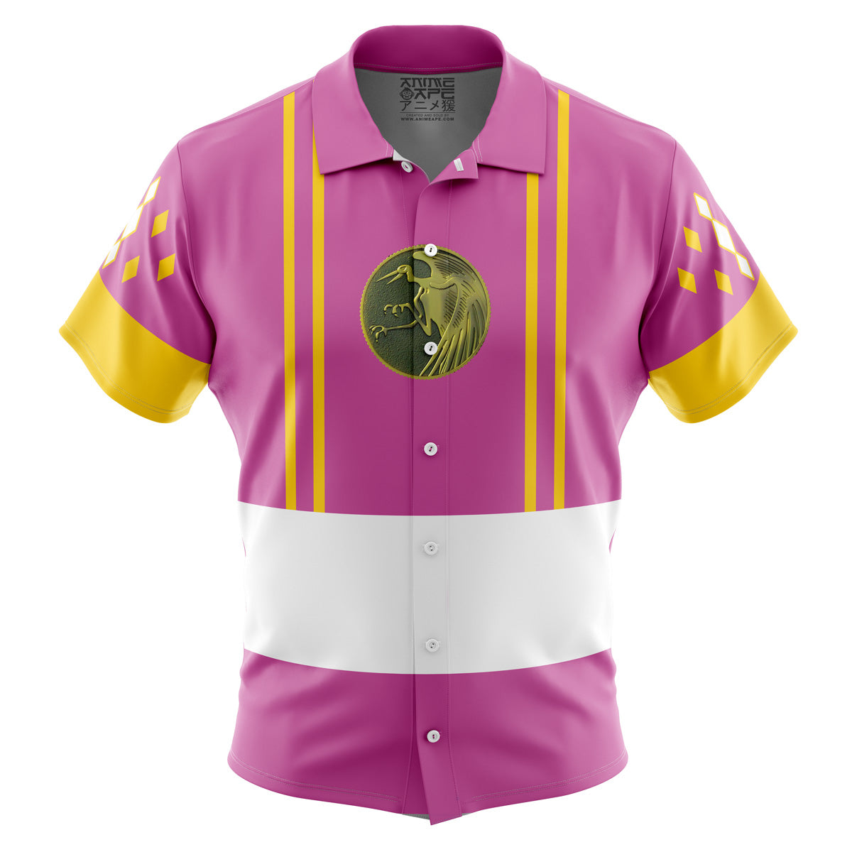 Pink Ranger Ninjetti Rangers Button Up Hawaiian Shirt