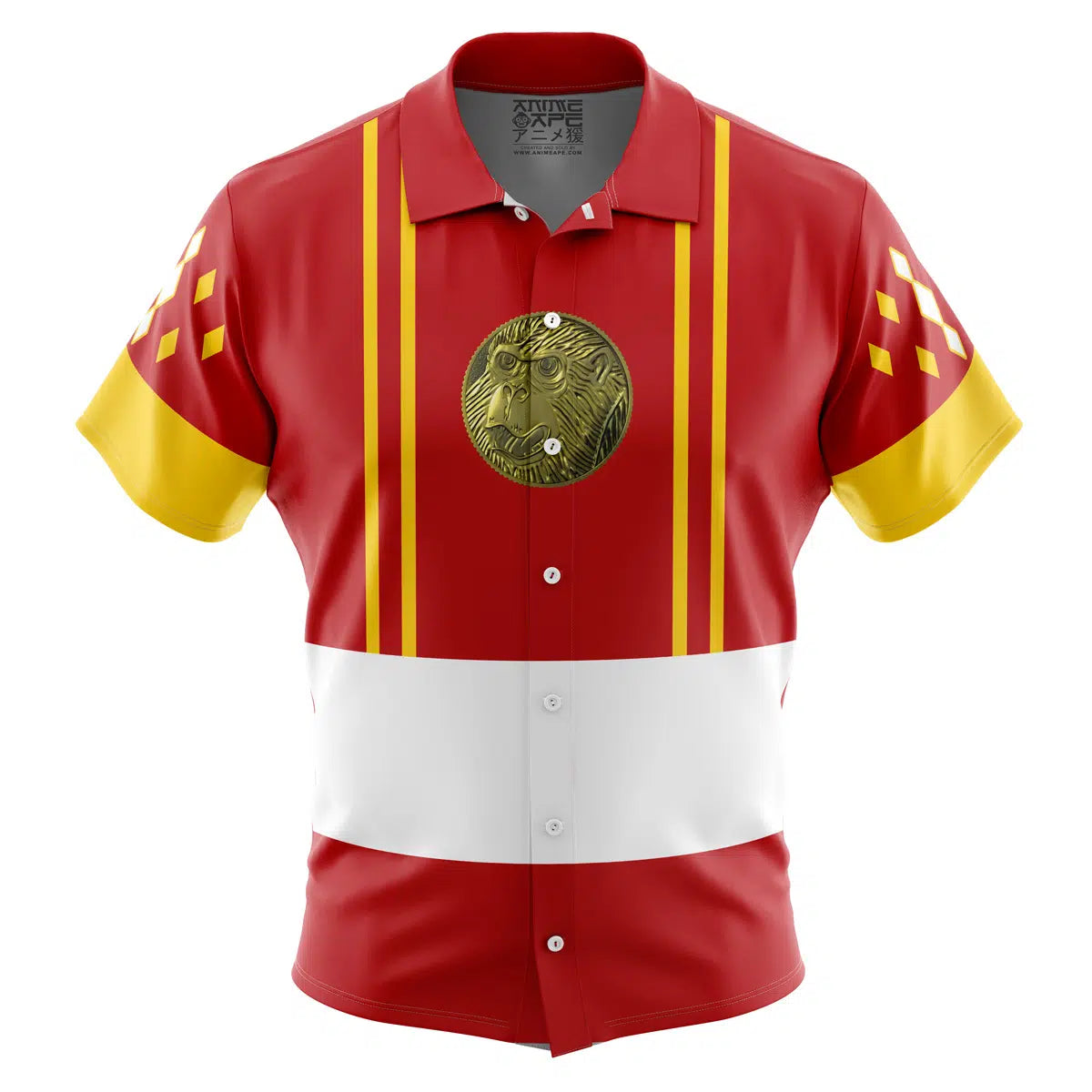 Red Ranger Ninjetti Rangers Button Up Hawaiian Shirt