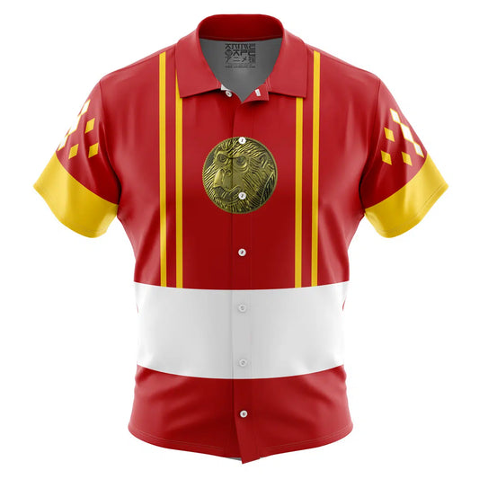 Red Ranger Ninjetti Rangers Button Up Hawaiian Shirt
