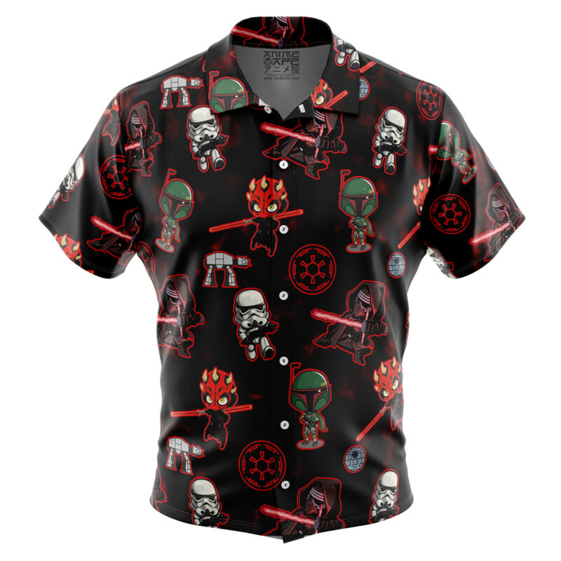 Chibi Sith Galactic Empire Star Wars Pattern Button Up Hawaiian Shirt