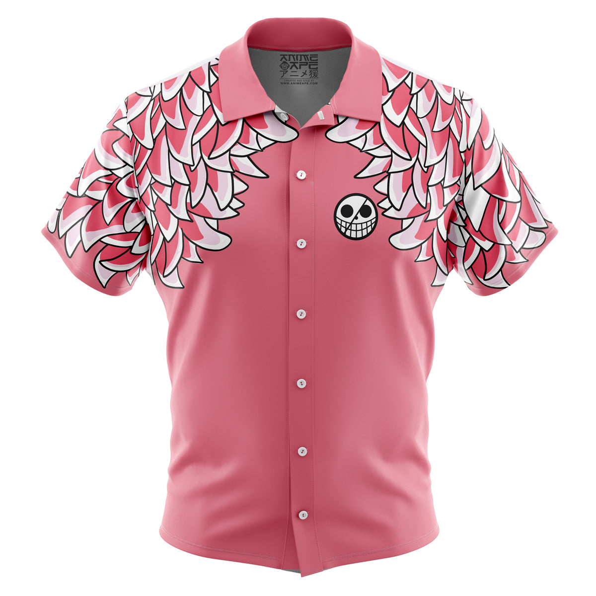 Doflamingo Pattern One Piece Button Up Hawaiian Shirt