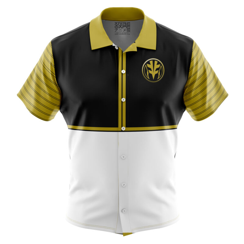 White Ranger Mighty Morphin Power Rangers Button Up Hawaiian Shirt