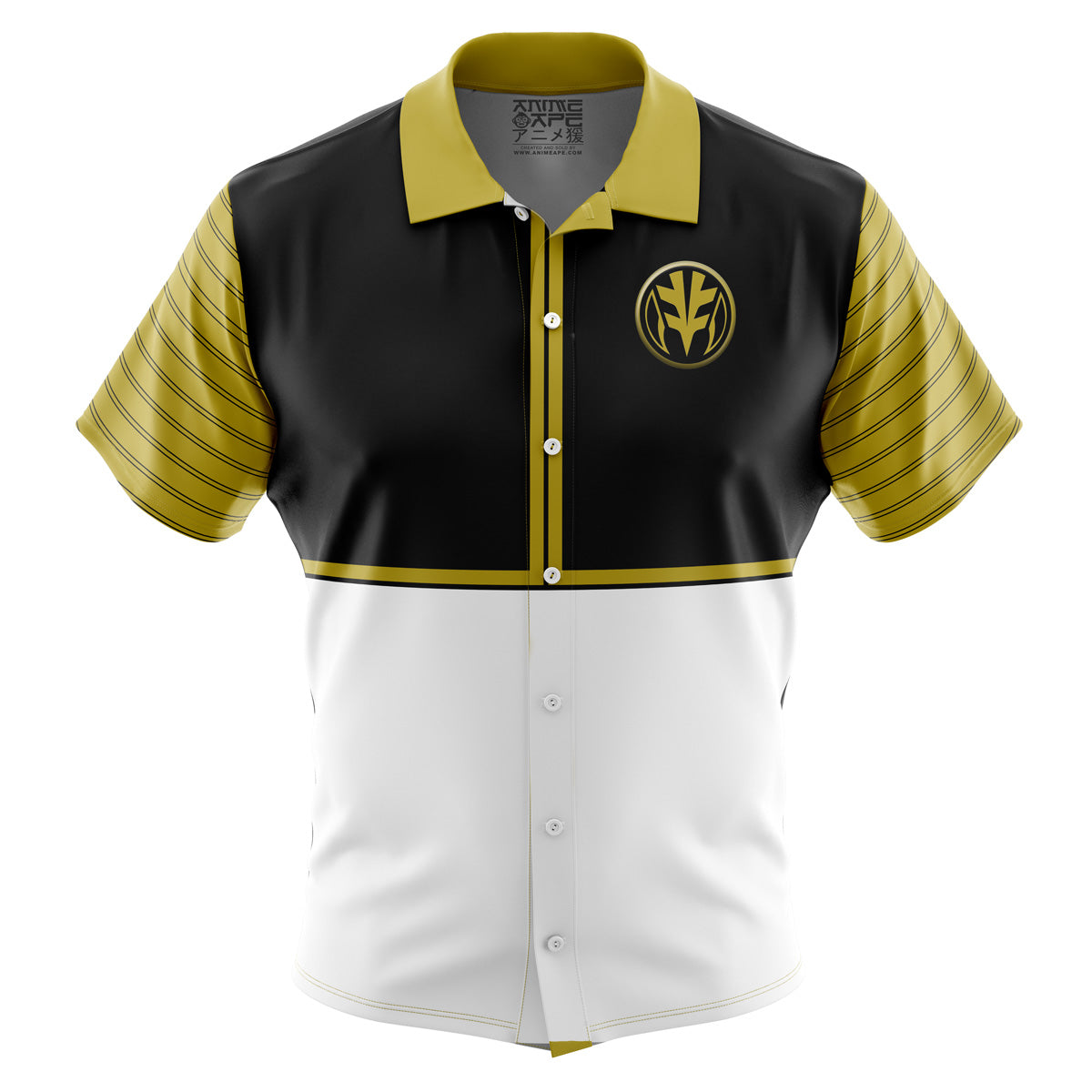 White Ranger Mighty Morphin Power Rangers Button Up Hawaiian Shirt