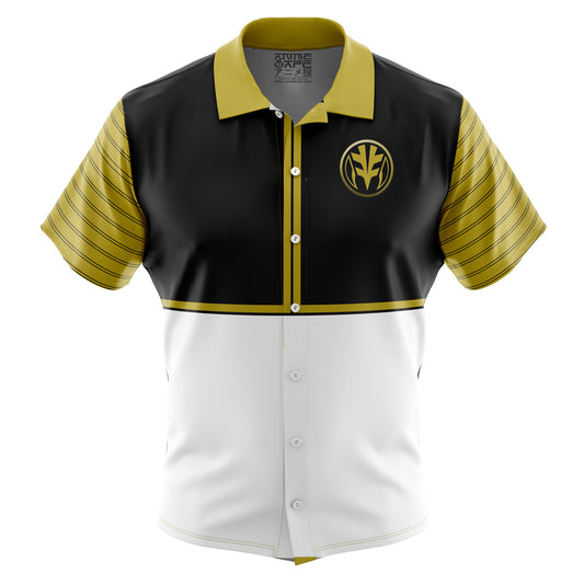 White Ranger Mighty Morphin Power Rangers Button Up Hawaiian Shirt