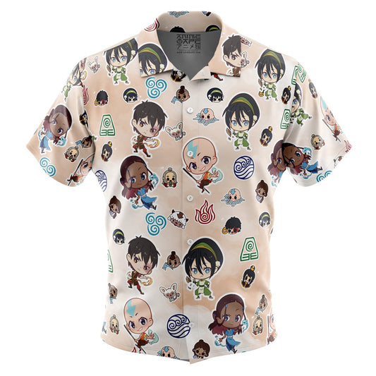Chibi Pattern Avatar The Last Airbender Button Up Hawaiian Shirt
