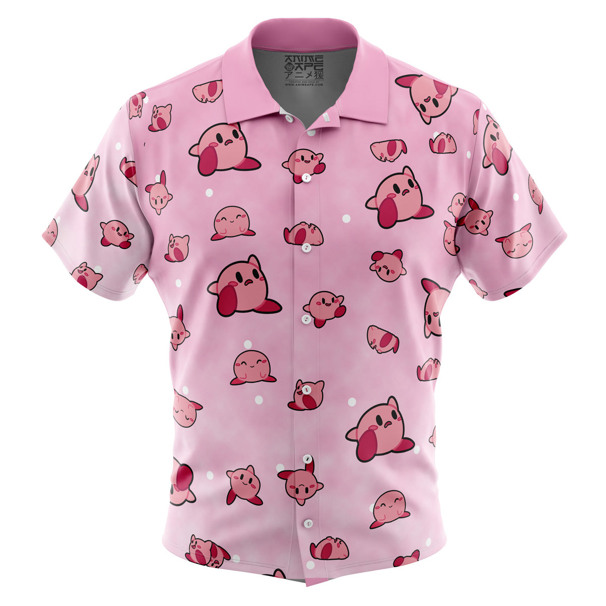 Kirby Pattern Button Up Hawaiian Shirt