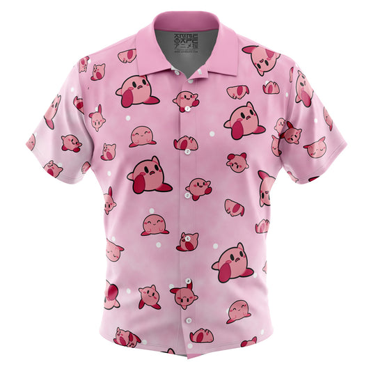 Kirby Pattern Button Up Hawaiian Shirt