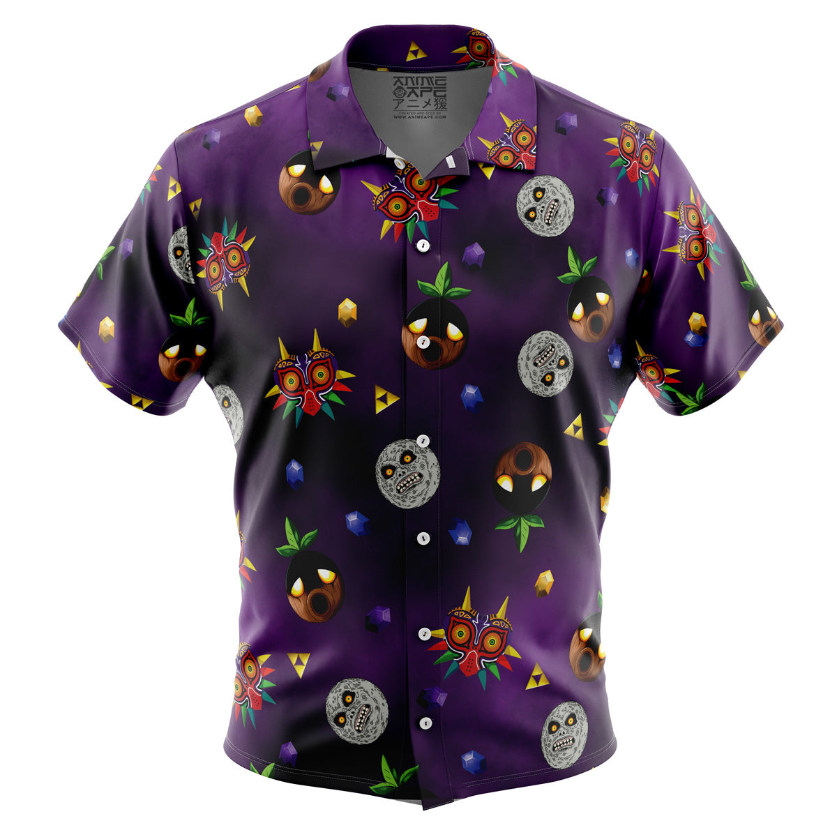Majora's Mask v2 Zelda Button Up Hawaiian Shirt