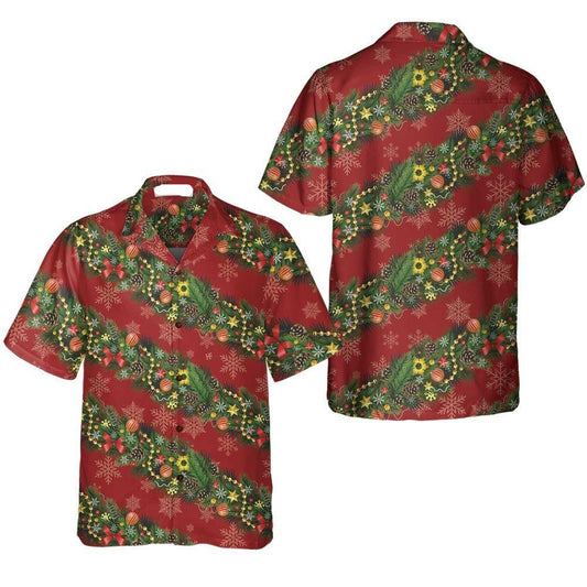 NoClaws Christmas Hawaii Shirt Christmas Decorations With Snowflakes Hawaiian Shirt Red Green Unisex