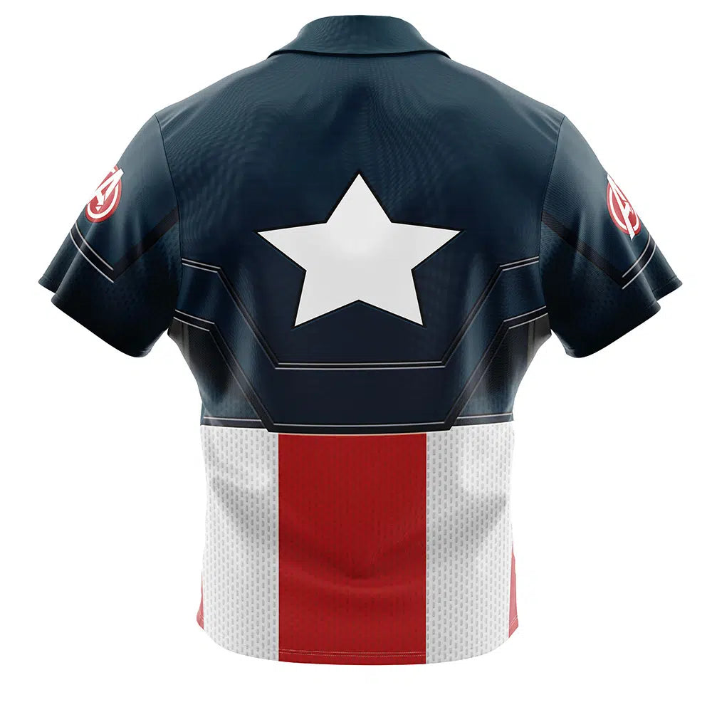 Captain America Marvel Button Up Hawaiian Shirt