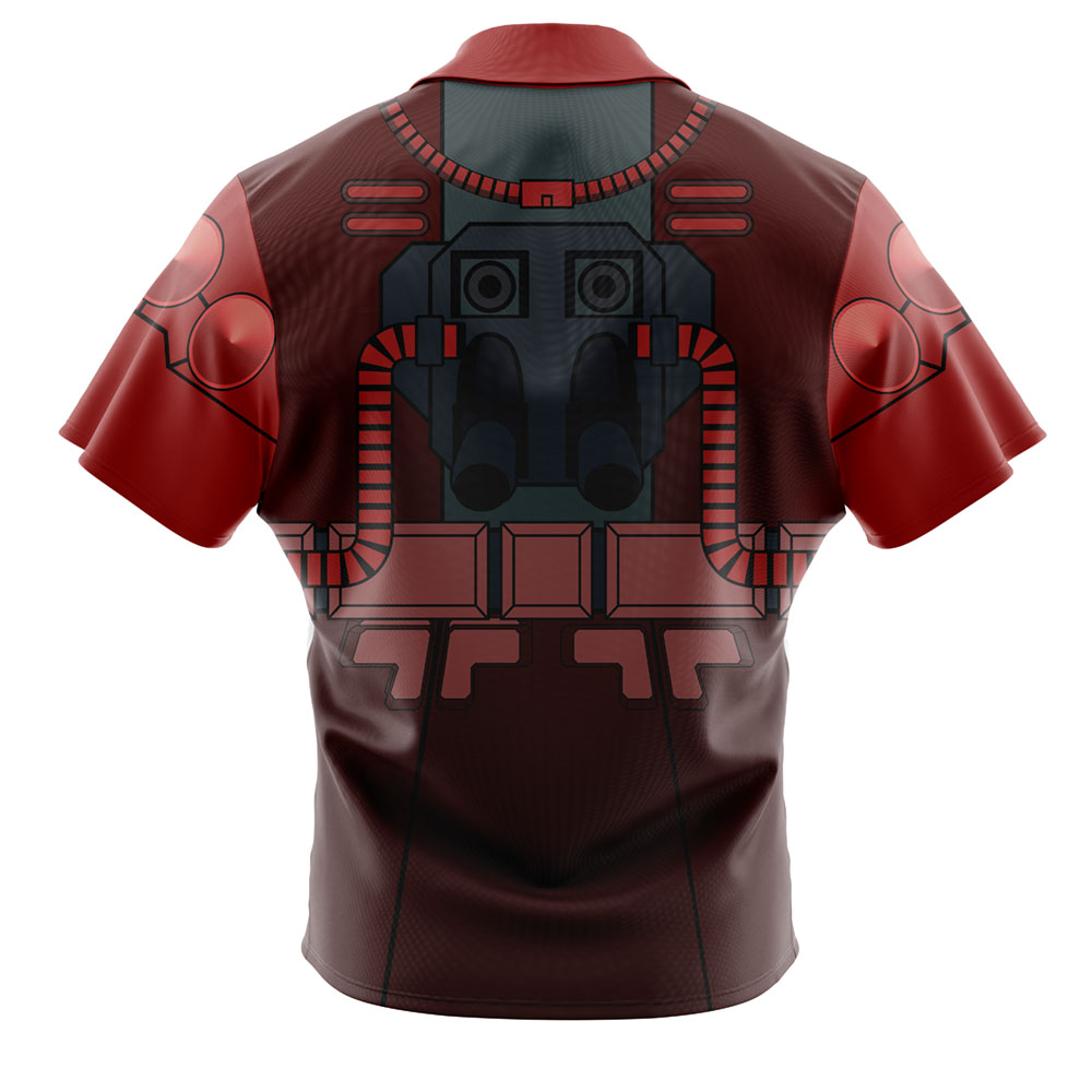 Char's Zaku II Mobile Suit Gundam 0079 Button Up Hawaiian Shirt