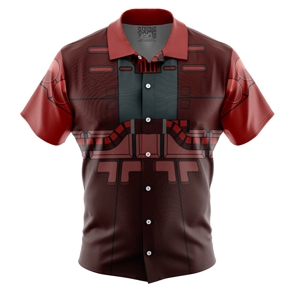 Char's Zaku II Mobile Suit Gundam 0079 Button Up Hawaiian Shirt