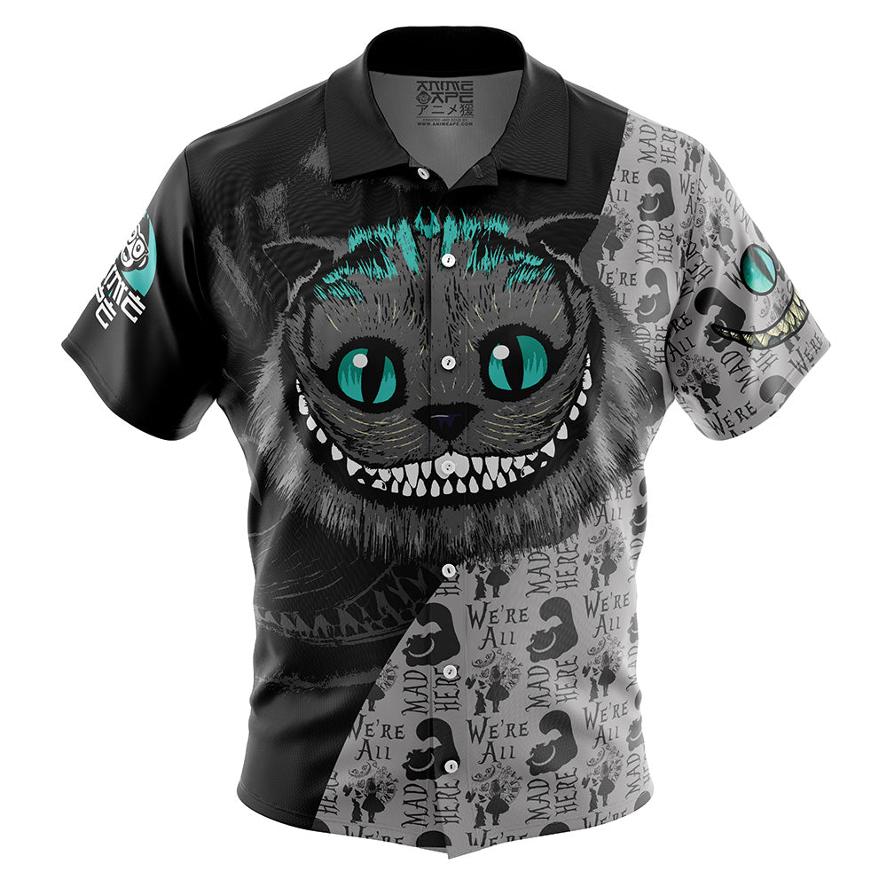 Cheshire Cat Alice in Wonderland Button Up Hawaiian Shirt