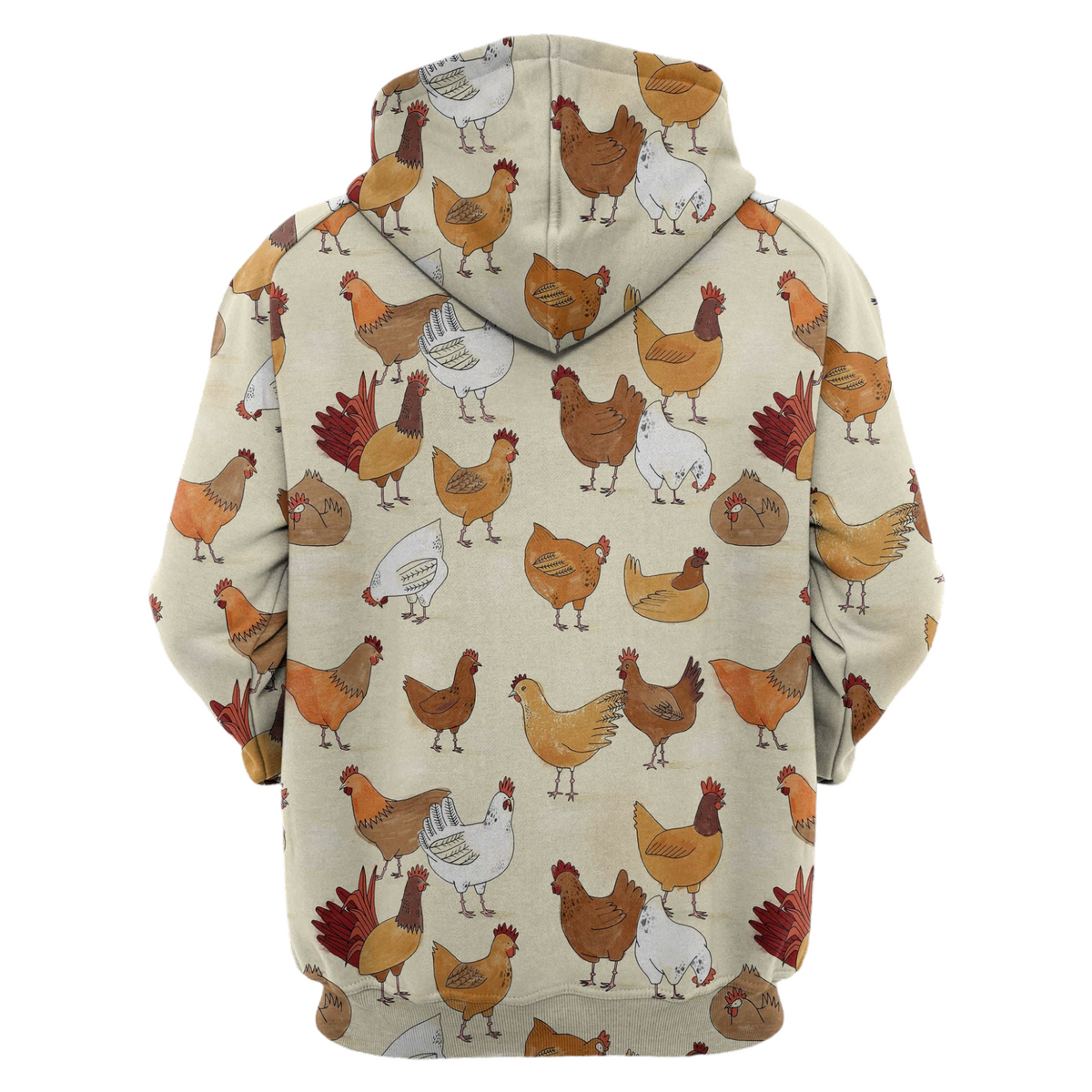 Chicken Hoodie Cartoon Chicken Family Pattern Hoodie Colorful Unisex