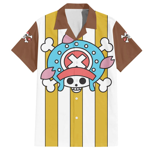 NoClaws NoClaws One Piece Hawaii Shirt Chopper Costume Jolly Roger Pattern Hawaiian Shirt Colorful Unisex