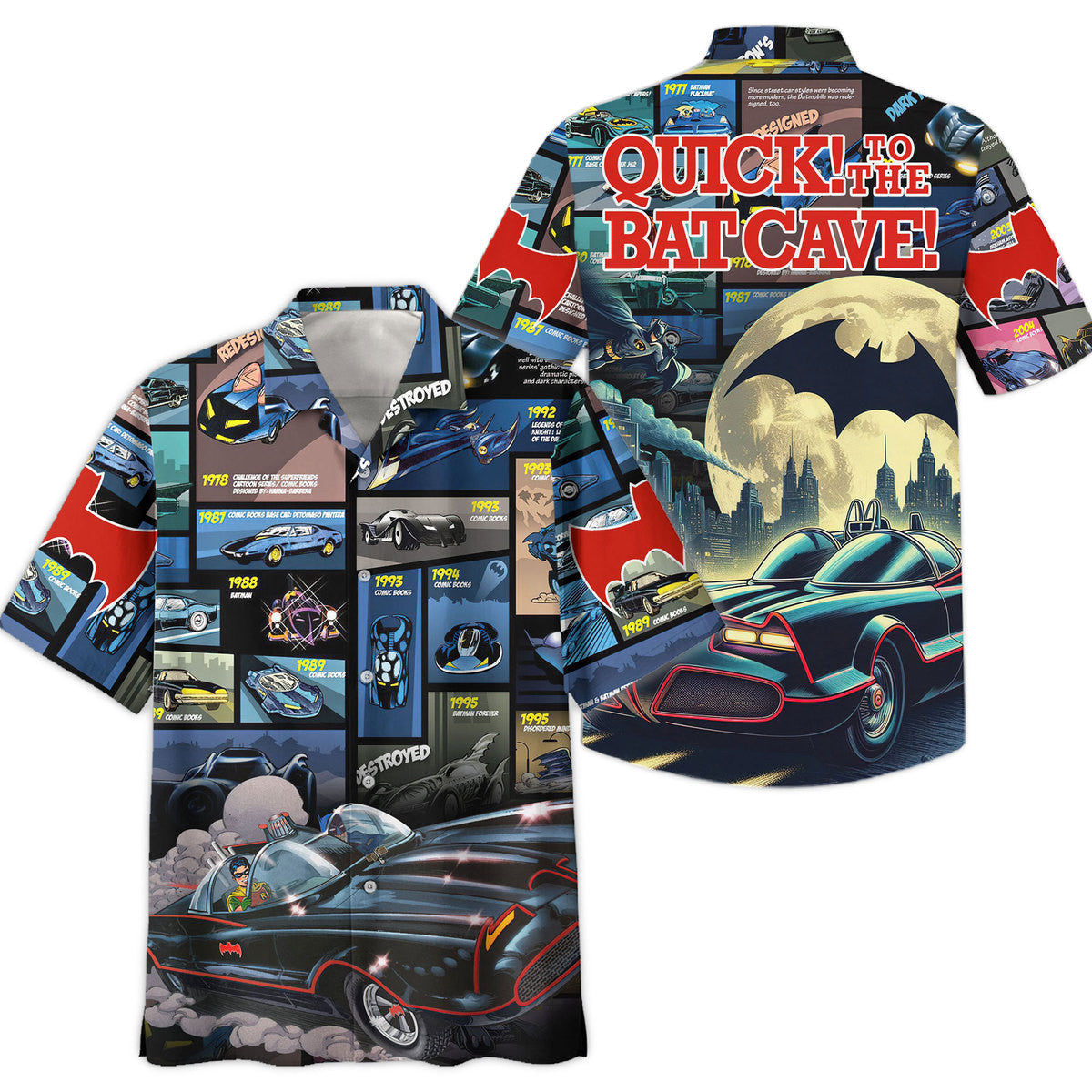 NoClaws Batman Hawaii Shirt DC Batman Quick To The BatCave Hawaiian Shirt Blue Black Unisex