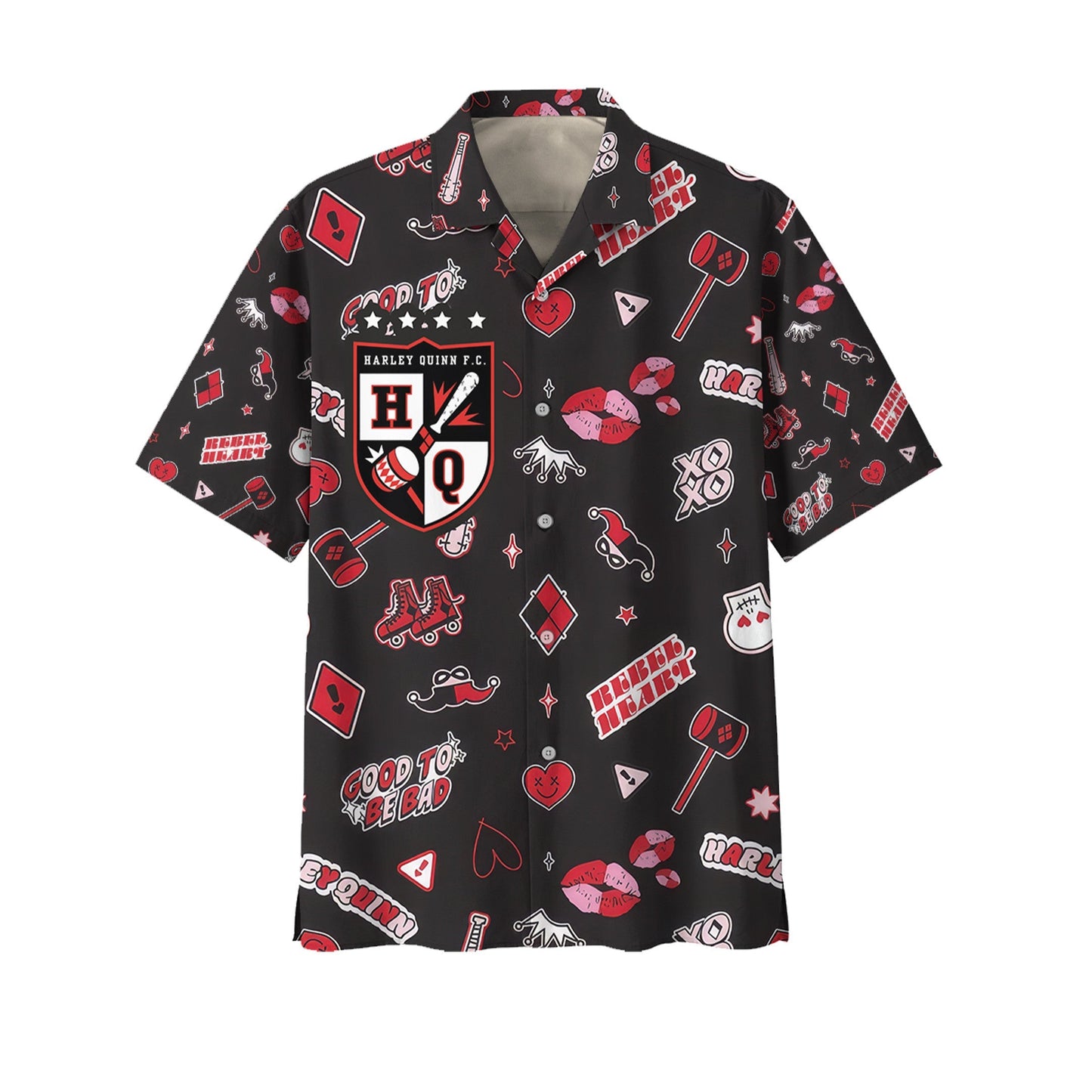 Harley Quinn Hawaii Shirt DC Harley Quinn Now That's A Killer App Hawaiian Shirt Black Red Unisex