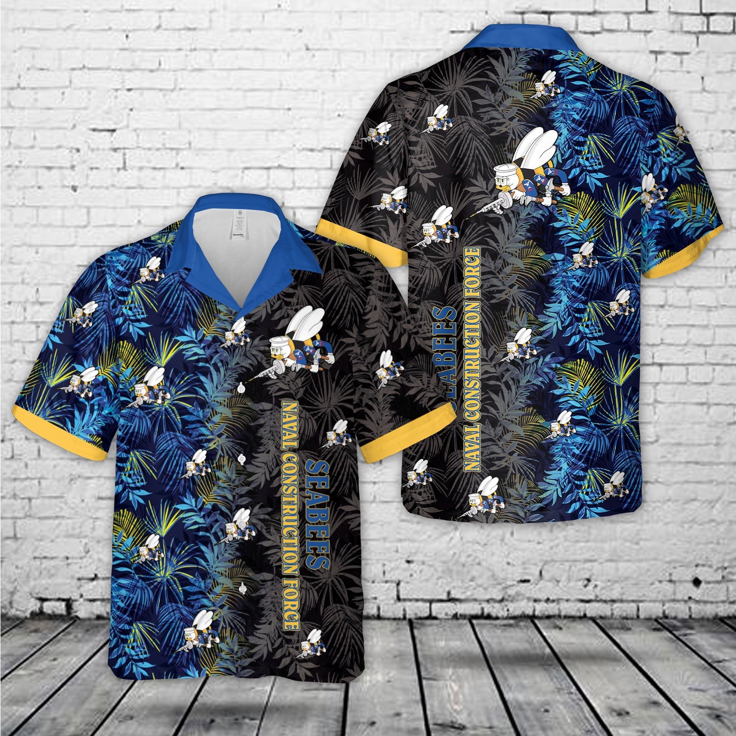 US Navy SEABEES Naval Construction Force (NCF) Hawaiian Shirt