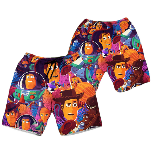 Toy Story Shorts Disney Toy Story Characters Summer Tropical Beach Shorts Colorful
