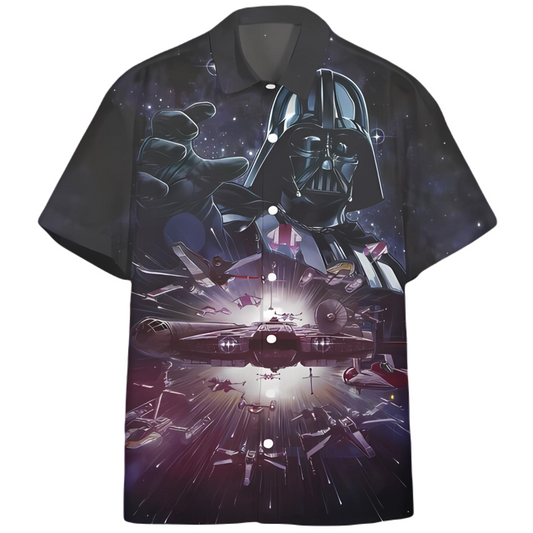 NoClaws Star Wars Hawaii Shirt Darth Vader Control The Galaxy Hawaiian Shirt Black Unisex