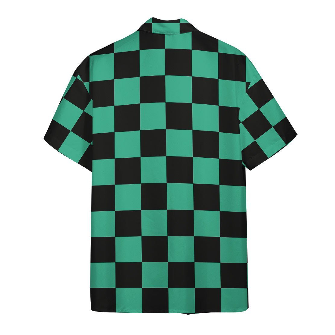 NoClaws NoClaws Demon Slayer Hawaii Shirt Demon Slayer Tanjiro Haori Pattern Hawaiian Shirt Black Green Unisex