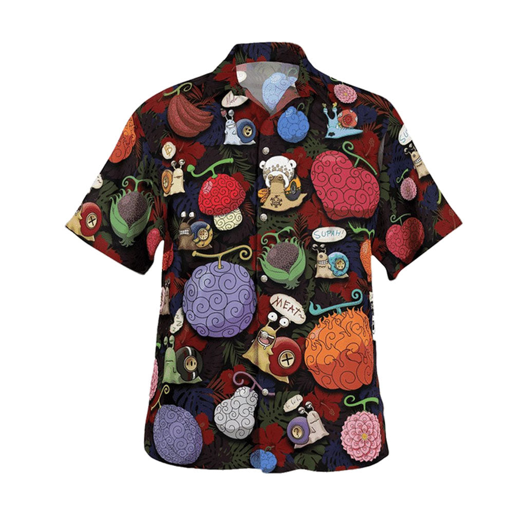 Den Den Mushi Devil Fruit Tropical Print Button-up shirt | One Piece Universe Store